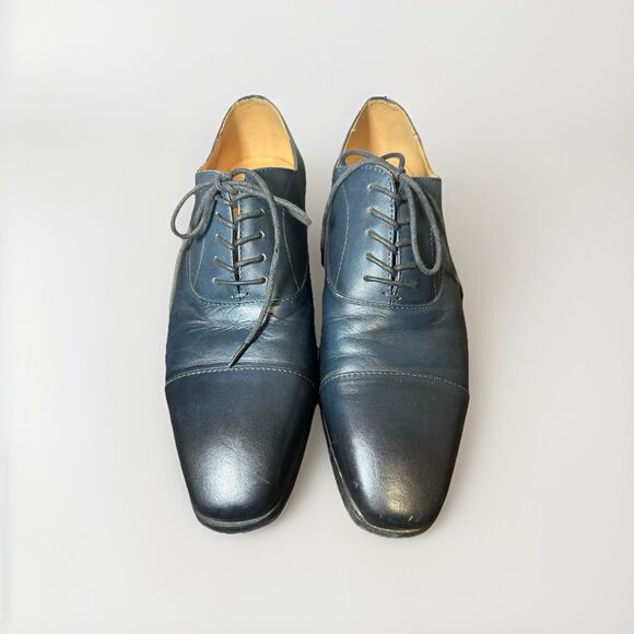 ALDO Blue Leather Dress Shoes Oxfords Classic Men's Lace Up SIZE 8 - Picture 6 of 15